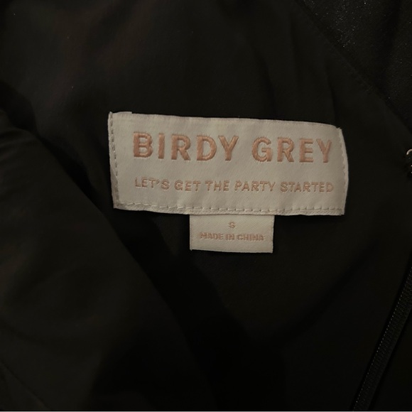 Birdy Grey Black Satin Maxi Dress Straps V Neck size S - Picture 12 of 12